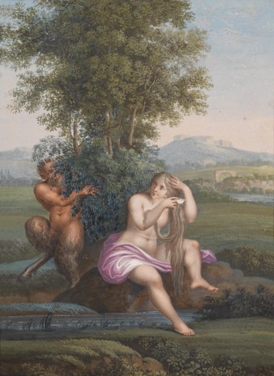 Bäcknymf och faun av Karl Agricola