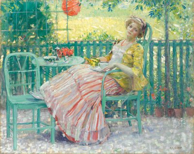 På terrassen (olja på duk) av Karl Albert Buehr