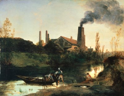 Eberswald Mill, cirka 1830, av Charles Blechen (1798-1840), olja, 25x33 cm av Carl Blechen
