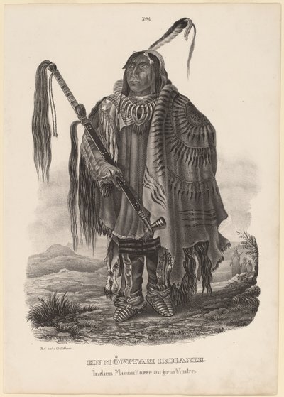 En Monitari-indian av Karl Bodmer