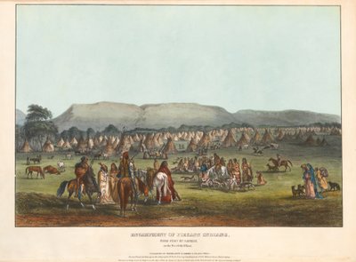 Pieganindianernas läger av Karl Bodmer