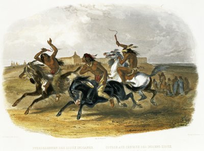 Hästkapplöpning av Sioux-indianer nära Fort Pierre, skylt 30 från Volym 1 av 