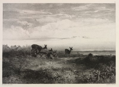 Landskap med rådjur av Karl Bodmer
