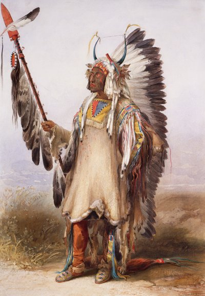 Mató-Tópe, chef för Mandan av Karl Bodmer