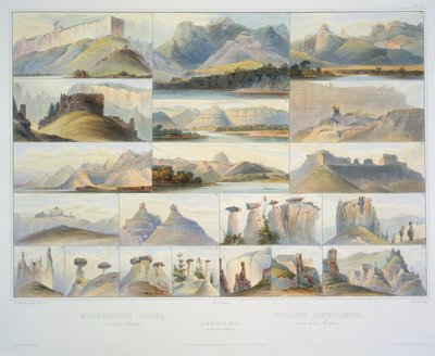 Remarkable Hills på Upper Missouri av Karl Bodmer