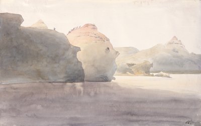 Klippformationer vid Upper Missouri av Karl Bodmer