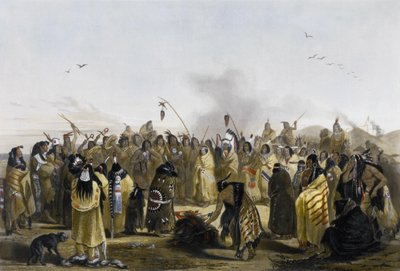 Minitarernas skalpdans av Karl Bodmer