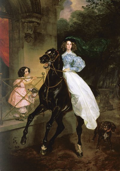 Ryska: "Hästkvinna" Hästkvinna av Karl Bryullov