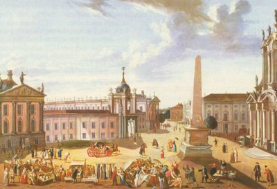 Gamla marknaden i Potsdam med stadsslottet (med utsikt över Schlossstrasse) av Karl Christian Wilhelm Baron