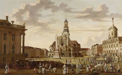 Gamla marknaden i Potsdam och kyrkan St. Nikolai av Karl Christian Wilhelm Baron
