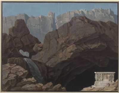 Alceste. Opera av Christoph Willibald Gluck. Skiss till den 4:e dekoren. Ingång till underjorden av Karl Friedrich Schinkel