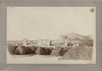 Gammalt moriskt palats åt prins Butera i Bagheria nära Palermo / Prins Buteras villa i Bagheria av Karl Friedrich Schinkel