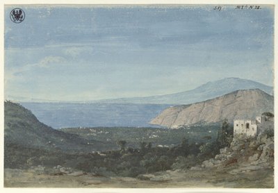 Utsikt från trakten kring Neapel / Utsikt över Sorrentos slätt från Colli di Fontanelle av Karl Friedrich Schinkel