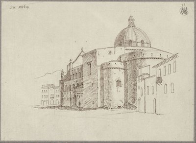 Utsikt över Messinas katedral från nordost av Karl Friedrich Schinkel
