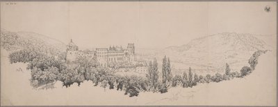 Utsikt över Heidelbergs slott med Neckarbron och Neckardalen av Karl Friedrich Schinkel