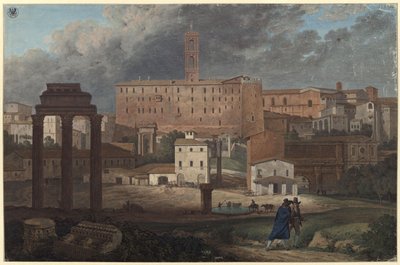 Utsikt över Kapitolium i Rom från Campo Vaccino av Karl Friedrich Schinkel