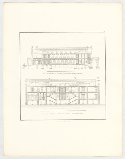 Vyerna över slottet Krzescowice, blad 50 i serien ”Samling av arkitektoniska ritningar” av Karl Friedrich Schinkel