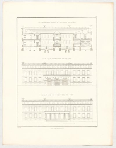 Vyerna över slottet Krzescowice, blad 51 i serien ”Samling av arkitektoniska ritningar” av Karl Friedrich Schinkel