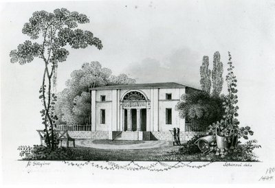 Berlin. Simons lantställe och ritning till Mölters lantställe av Karl Friedrich Schinkel