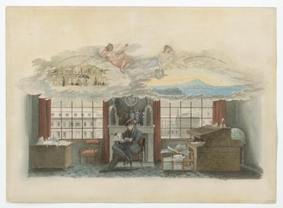 Berlin, Klosterstraße. Handelsinstitutet. Beuth i sin tjänstebostad av Karl Friedrich Schinkel