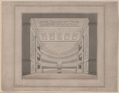 Berlin. Schauspielhaus vid Gendarmenmarkt, åskådarsal av Karl Friedrich Schinkel