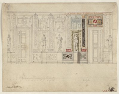 Berlin, Wilhelmstraße 102. Prins Albrecht av Preussens palats, utkast till den ovala matsalen av Karl Friedrich Schinkel