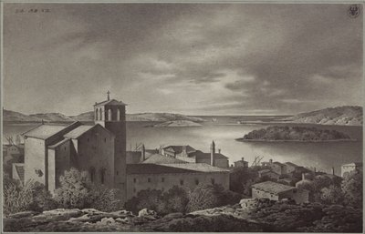 Utsikt över Pola och havet av Karl Friedrich Schinkel