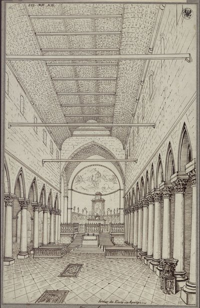 Interiören i katedralen i Aquileia av Karl Friedrich Schinkel