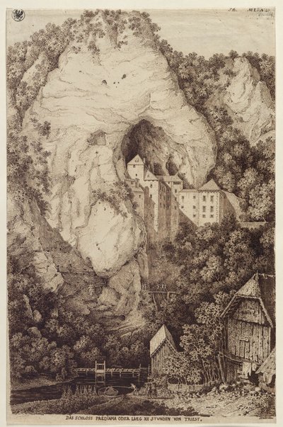 Slottet Predjama eller Lueg, XII timmar från Trieste av Karl Friedrich Schinkel