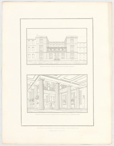 Utkast till ett stadsbostadshus, blad 67 i serien ”Samling av arkitektoniska utkast” av Karl Friedrich Schinkel