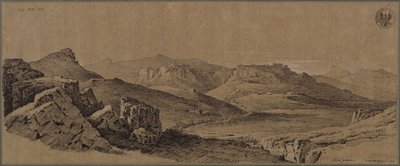 ”Fästningen Castro Giovanni i Siciliens centrum” - Vy över Enna på Sicilien av Karl Friedrich Schinkel