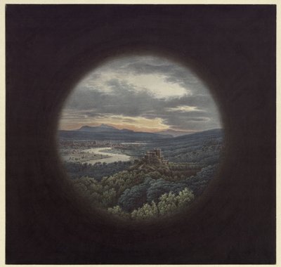 Ideallandskap med stad vid en flod / Utsikt över Dresden av Karl Friedrich Schinkel