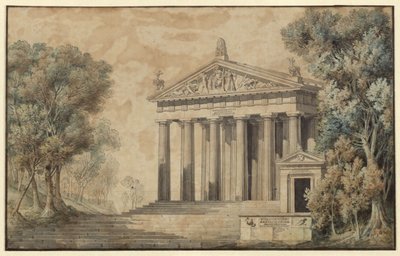 Ifigenia på Tauris. Skådespel av Johann Wolfgang von Goethe. Förslag till dekor. Dianas tempel av Karl Friedrich Schinkel