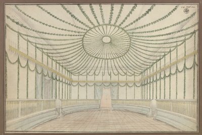 Merseburg. Slottet. Förslag till utsmyckning av en sal med anledning av hyllningsfestligheterna för Fredrik Vilhelm III av Preussen av Karl Friedrich Schinkel