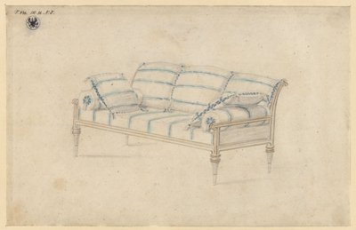 Potsdam-Sanssouci. Charlottenhofs slott. Soffa av Karl Friedrich Schinkel