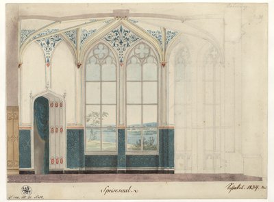 Potsdam. Babelsbergs slott. Matsal. Väggdekoration av Karl Friedrich Schinkel