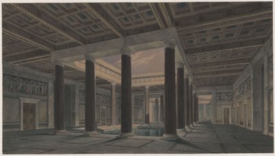 Orianda slott på Krim. Antik utformning. Stort atrium av Karl Friedrich Schinkel