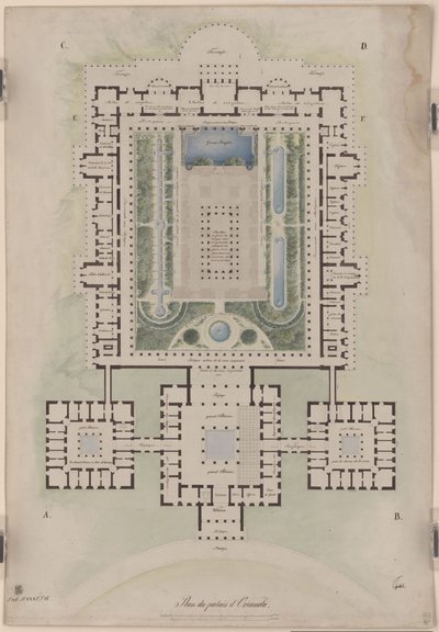 Orianda slott på Krim. Antikinspirerat utkast. Planritning av Karl Friedrich Schinkel