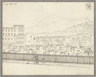 Utsikt över Edinburgh med bro av Karl Friedrich Schinkel