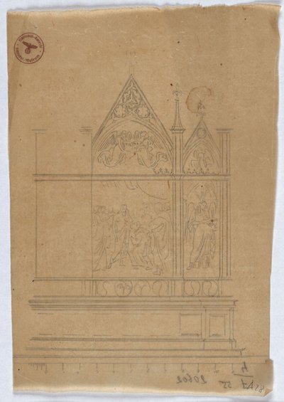 Studie till ett gotiskt altare av Karl Friedrich Schinkel