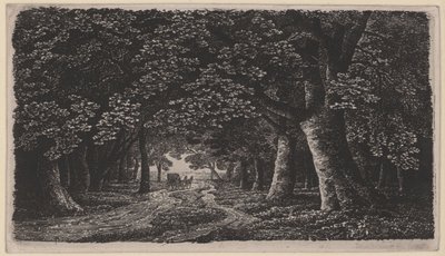 Skogsväg med en vagn av Karl Friedrich Schinkel