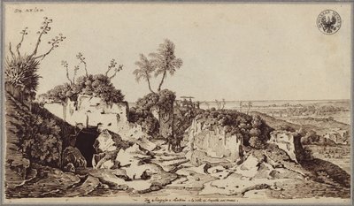 Mellan Syrakusa och Lentini med utsikt över Augusta och havet av Karl Friedrich Schinkel