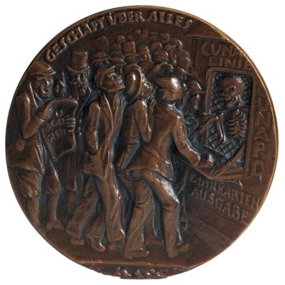 Medalj till minne av torpederingen av passagerarfartyget Lusitania den 7 maj av Karl Goetz