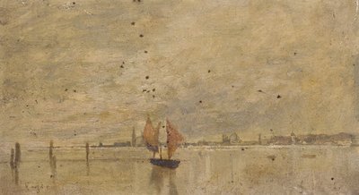 Havsstycke: Venedig (olja på duk på träfiberskiva) av Karl Heffner