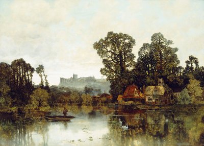 Themsen med utsikt över Windsor Castle, av Karl Heffner