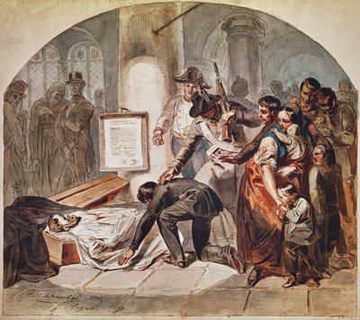 Begravning av demokratiske Robert Blum i oktober 1848 i Wien. av Karl Hermann Schmolze