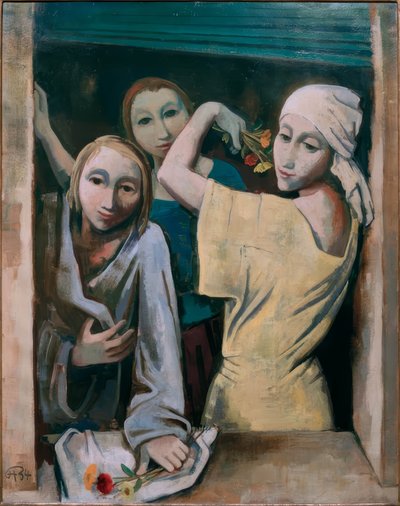 Blumenwerfende Mädchen von Karl Hofer