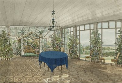 Vinterträdgården i Pavlino Estate i Vielgorsky, 1834 av Karl Ivanovich Kolmann