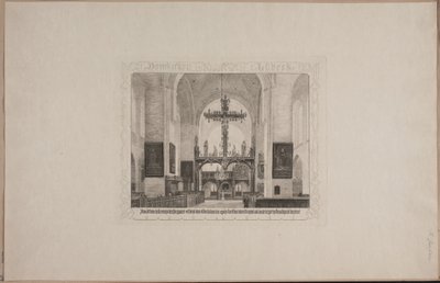 Danska: Interiör från domkyrkan i Lübeck av Karl Jensen