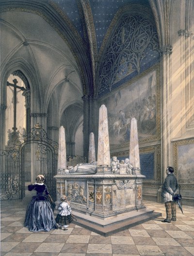 Gustav I:s grav i Uppsala domkyrka, pub. c1853-64. av Karl Johann Billmark